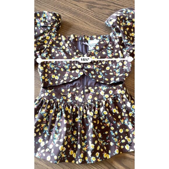 Autumn Adeigbo brown custom made vintage style  Bridgette Blouse size 8 - Picture 4 of 8